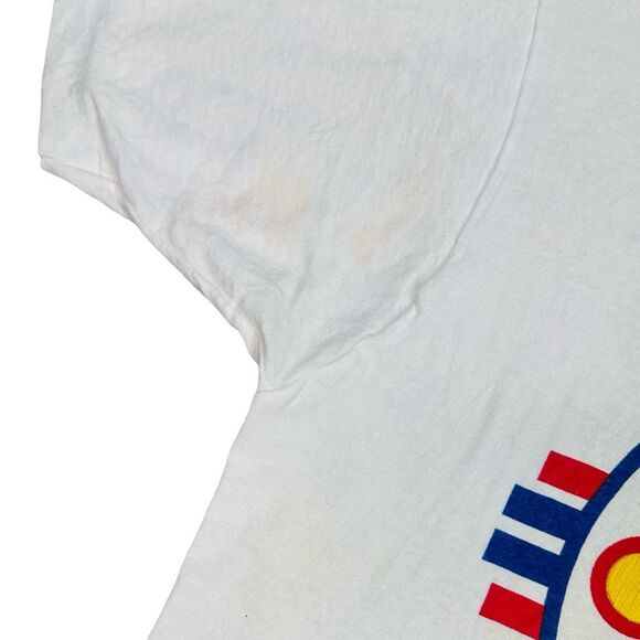 Vintage Fruit of the Loom 1988 Summer Games Korea Crew Neck Tee - Size Medium - Picture 5 of 11